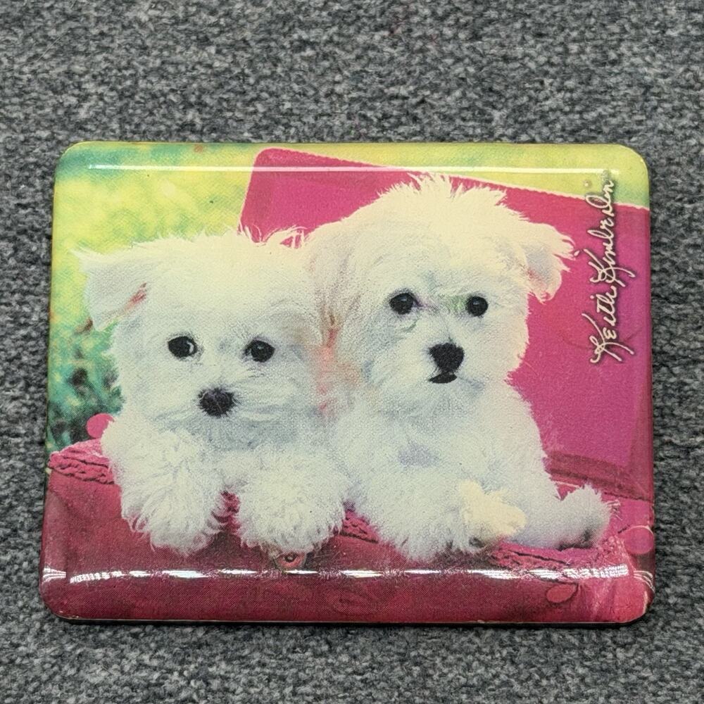 Vintage Keith Kimberlin Bichon Frise White Puppy Dog Fridge Magnet Collectible